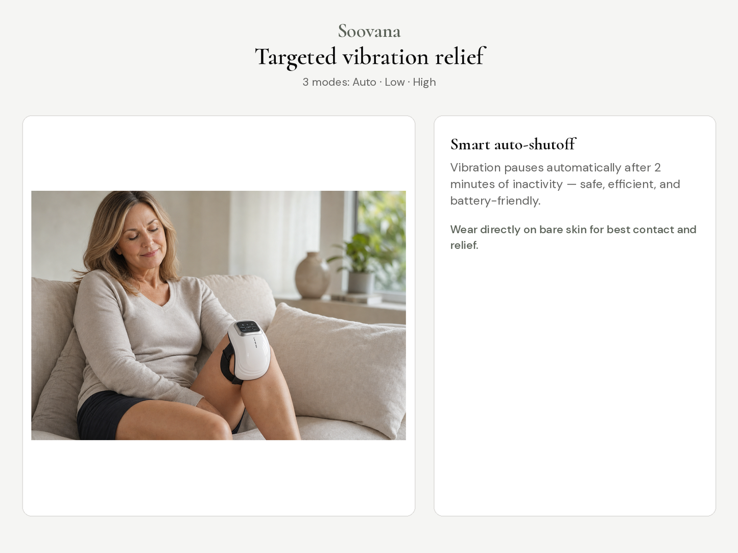 Soovana vibration massage modes