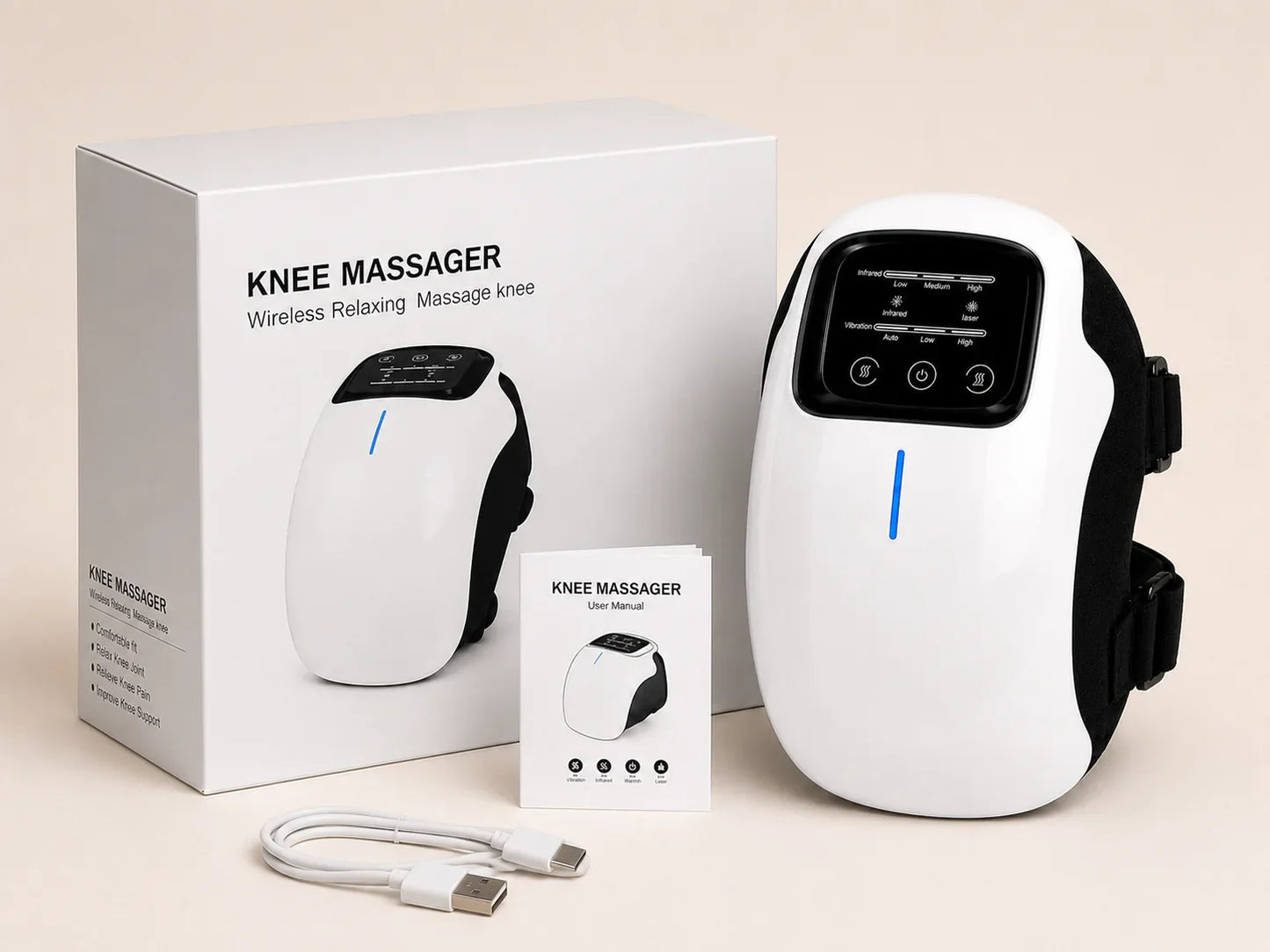 What is in the box — massager, USB-C cable, user manual