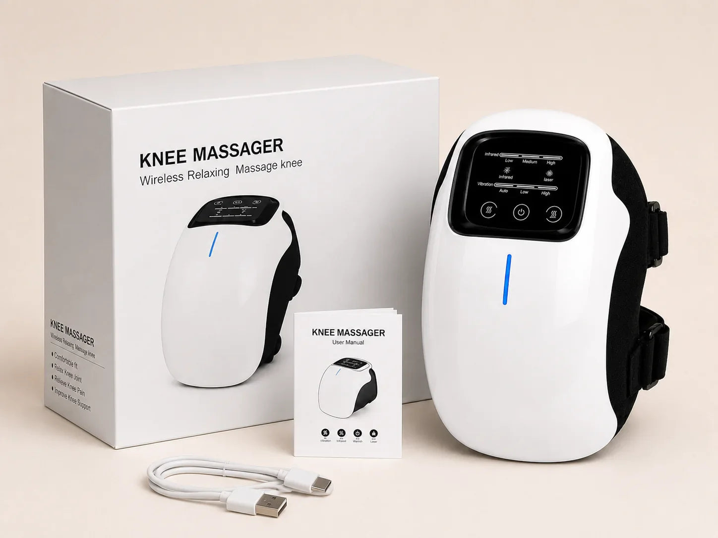 What is in the box — massager, USB-C cable, user manual