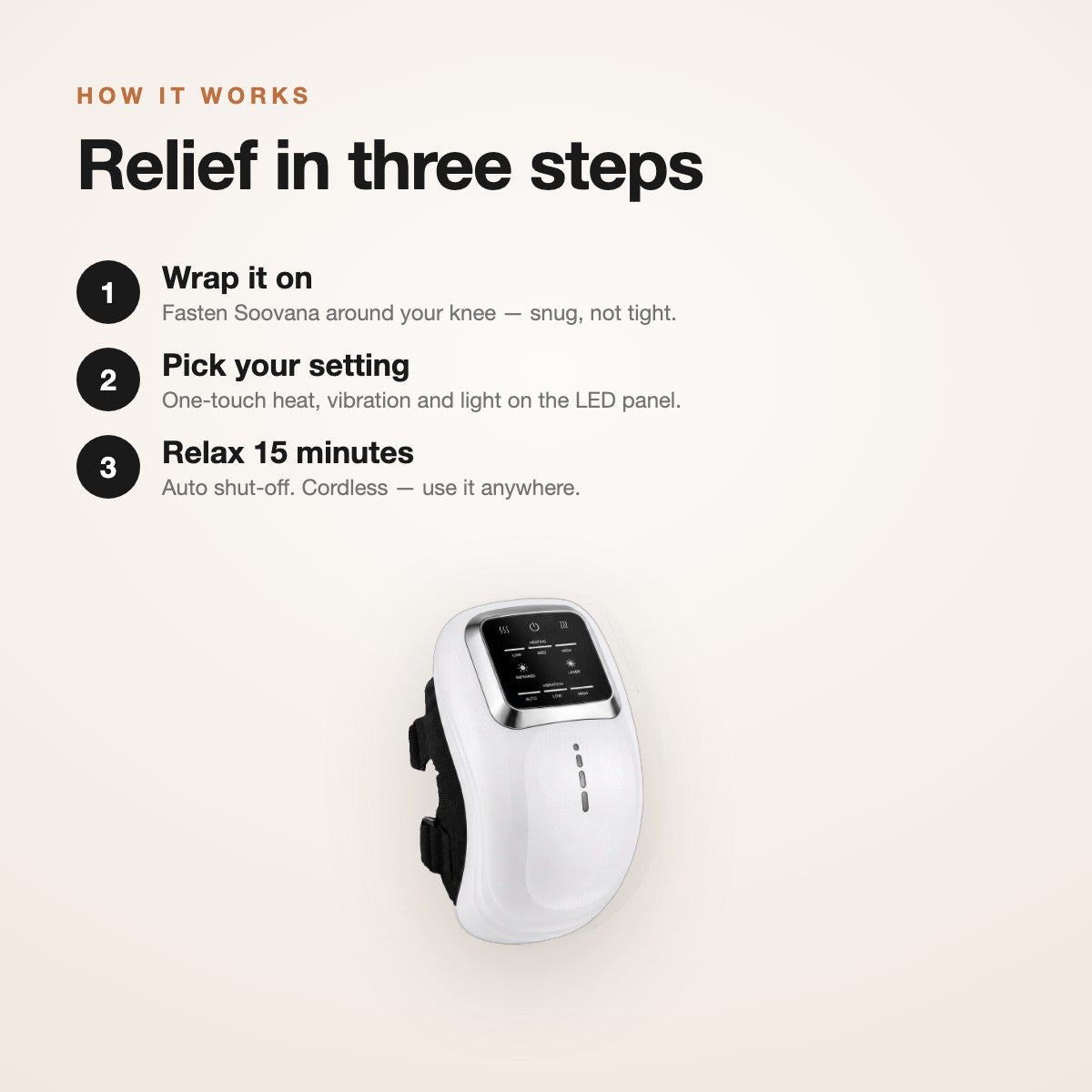 Soovana knee massager — how to