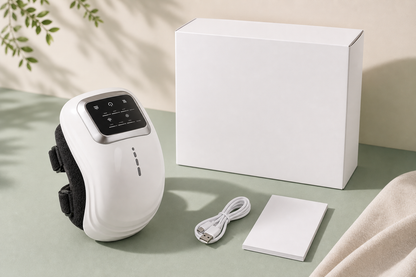 Soovana Wireless Knee Massager with packaging and accessories